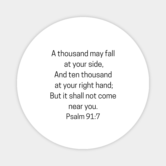 Psalm 91 7 Magnet by Her Typography Designs